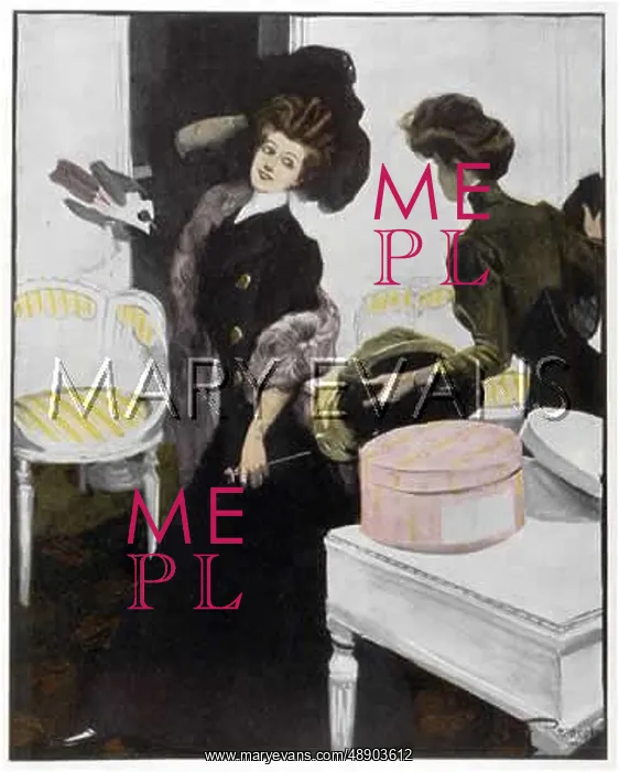 : AT THE MILLINERS 1908 : AT THE MILLINERS 1908