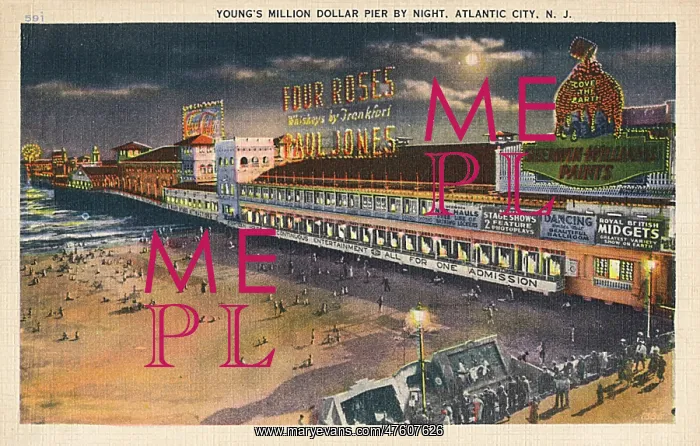 : Million Dollar Pier by night, Atlantic City, New Jersey, USA : Million Dollar Pier by night, Atlantic City, New Jersey, USA