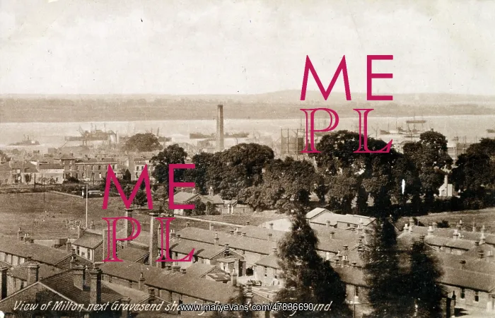 : Milton Barracks near Gravesend, Kent - toward River Thames : Milton Barracks near Gravesend, Kent - toward River Thames