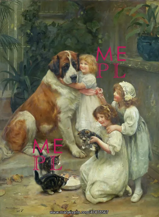 : Never Mind ' St Bernard dog with children : Never Mind ' St Bernard dog with children