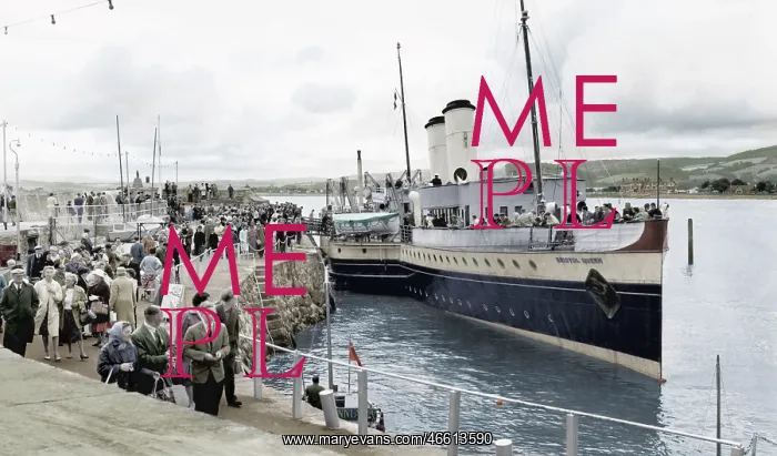  : Minehead, the Bristol Queen in the Harbour c1960