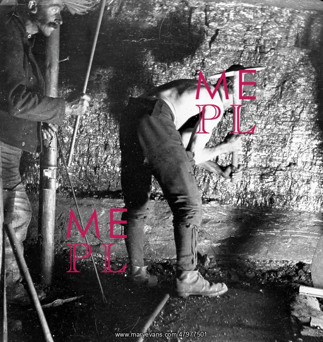 : Miner working at the coalface, South Wales : Miner working at the coalface, South Wales