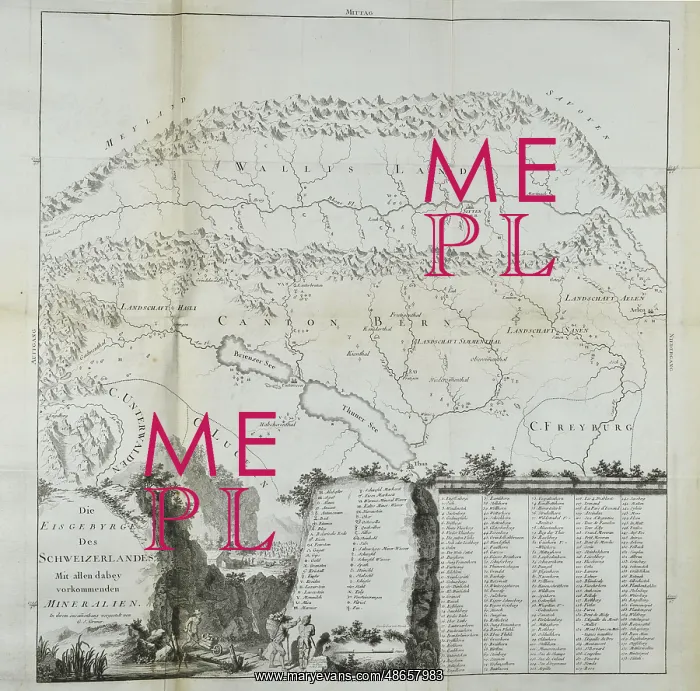 : Mineral map of Switzerland (Gruner 1770) : Mineral map of Switzerland (Gruner 1770)