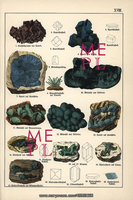 : Minerals including cuprite crystals, azurite, malachite, etc : Minerals including cuprite crystals, azurite, malachite, etc