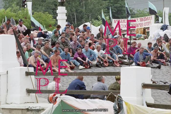 : Miners picketing in Moscow : Miners picketing in Moscow
