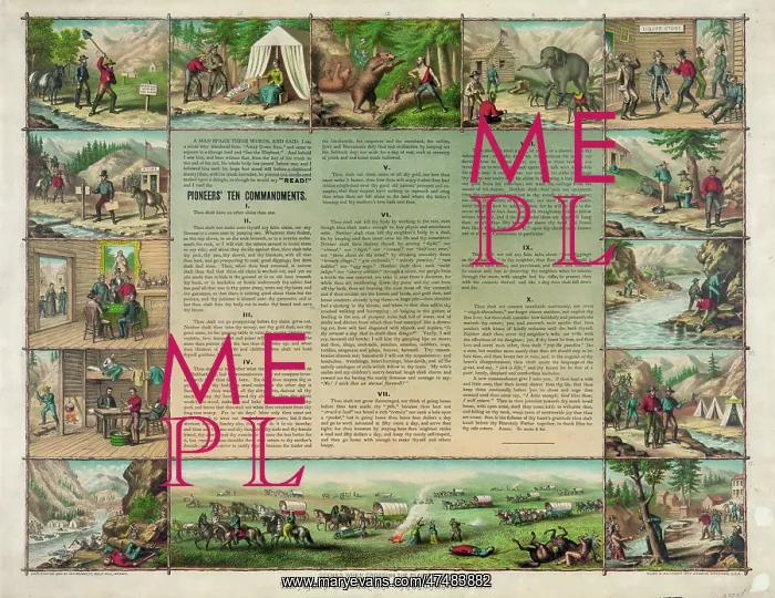 : The miners pioneer ten commandments of 1849--Scenes when cro : The miners pioneer ten commandments of 1849--Scenes when cro