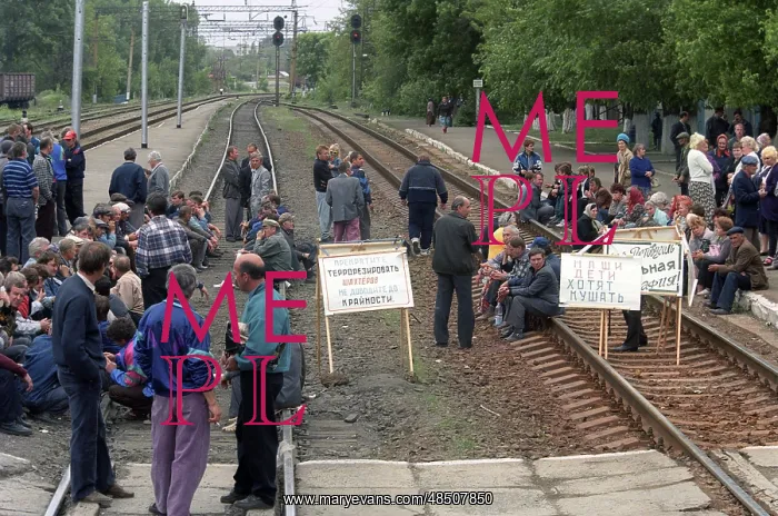 : Miners on strike in Rostov region, 1998 : Miners on strike in Rostov region, 1998