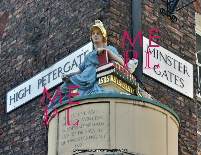: Minerva Sculpture Petergate, York : Minerva Sculpture Petergate, York