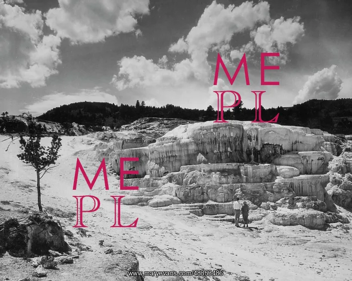 : Minerva Terrace in Yellowstone Park, around 1932 : Minerva Terrace in Yellowstone Park, around 1932