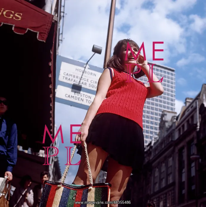 : Mini-skirted model in Central London : Mini-skirted model in Central London