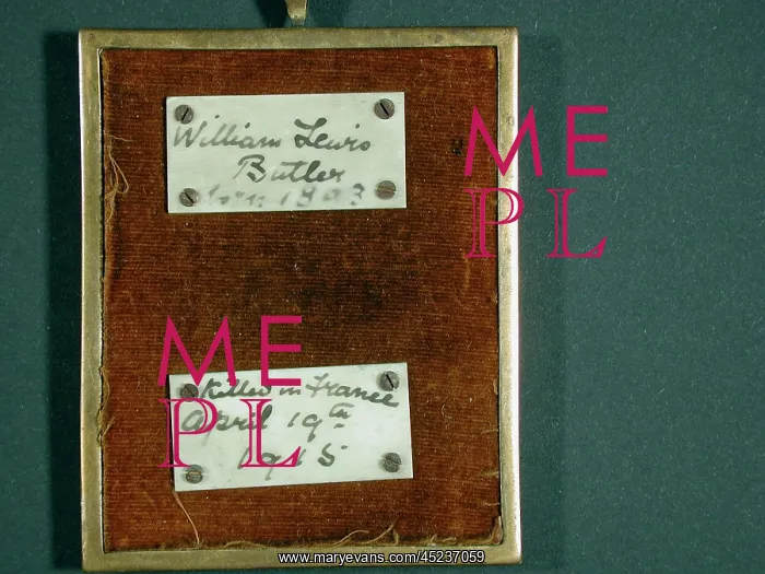 : Miniature (back), Private William Lewis Butler, WW1 : Miniature (back), Private William Lewis Butler, WW1