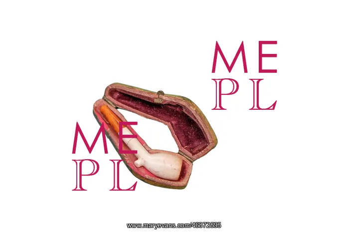 : Miniature clay pipe and case : Miniature clay pipe and case