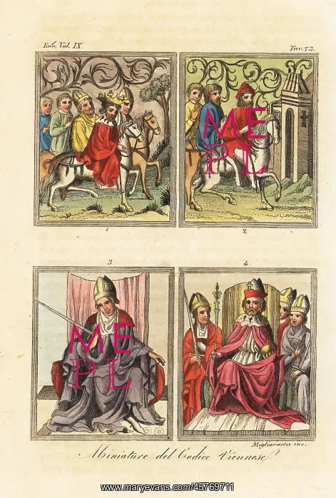 : Miniatures from the Golden Bull, 1365 : Miniatures from the Golden Bull, 1365