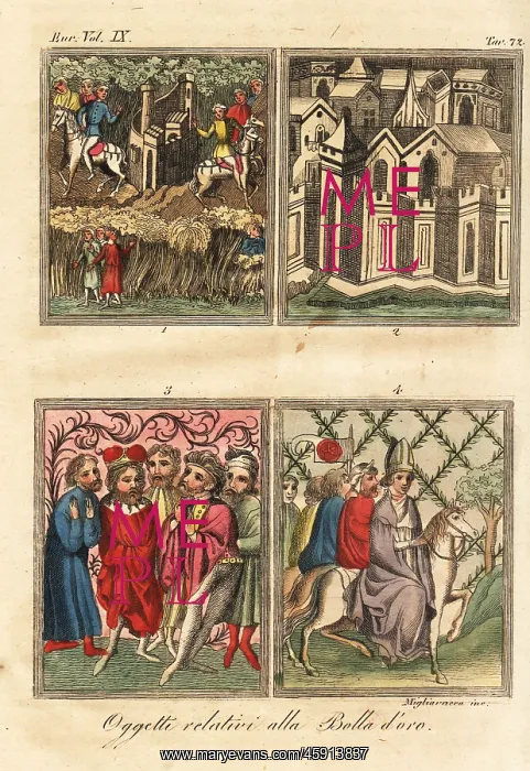 : Miniatures from the Golden Bull, 1365 : Miniatures from the Golden Bull, 1365
