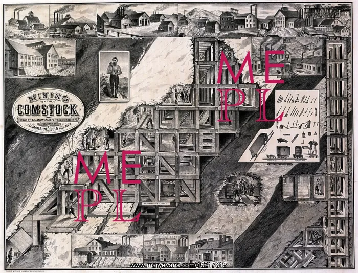 : Mining on the Comstock, cutaway of hillside ? : Mining on the Comstock, cutaway of hillside ?
