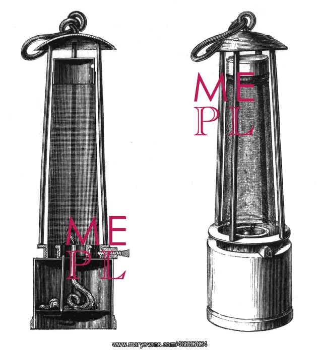 : mining, equipment, safety lamp (Davy Lamp), developed : mining, equipment, safety lamp (Davy Lamp), developed