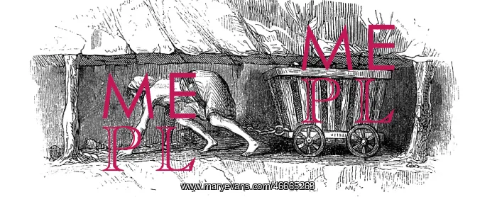  : mining, women, woman in a mine, pulling a trolley
