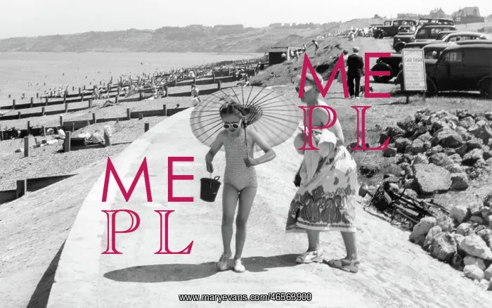  : Minster, Mother and Daughter, the Beach c1952