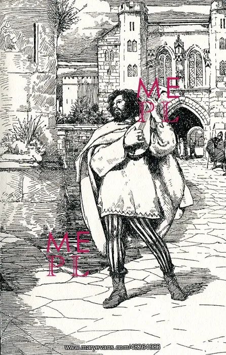 : Minstrel playing his lute : Minstrel playing his lute