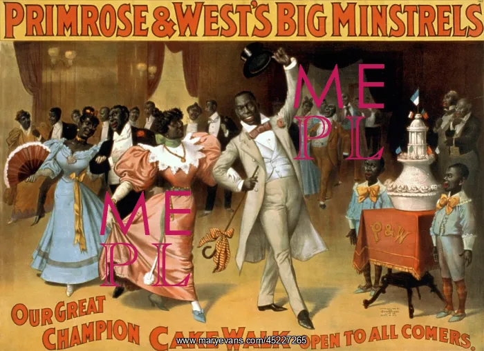 : Minstrels, whites in blackface, doing the ? : Minstrels, whites in blackface, doing the ?