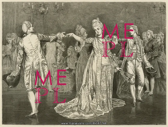 : A Minuet. A dance scene showing a minuet : A Minuet. A dance scene showing a minuet