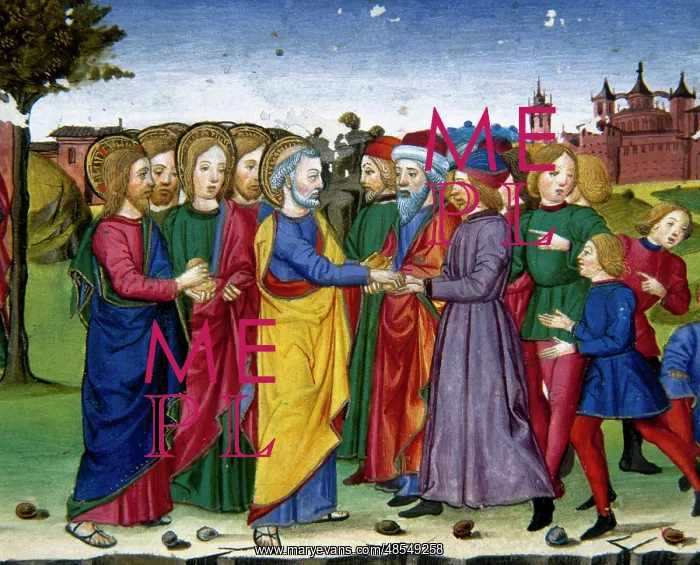: Miracle of five loaves and two fish. The feeding of the 5.00 : Miracle of five loaves and two fish. The feeding of the 5.00