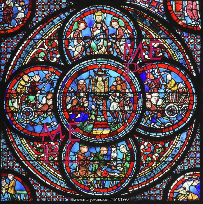 : Miracles of Our Lady stained glass window, Chartres : Miracles of Our Lady stained glass window, Chartres