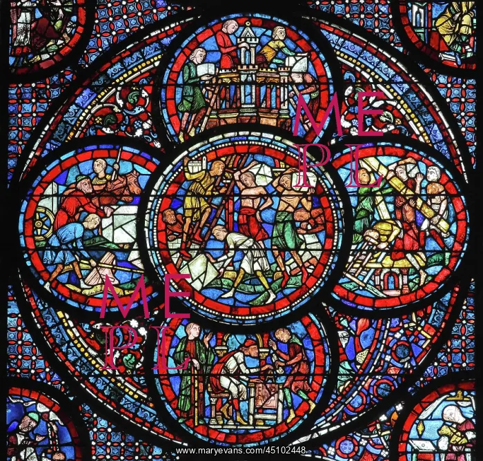 : Miracles of Our Lady stained glass window, Chartres : Miracles of Our Lady stained glass window, Chartres