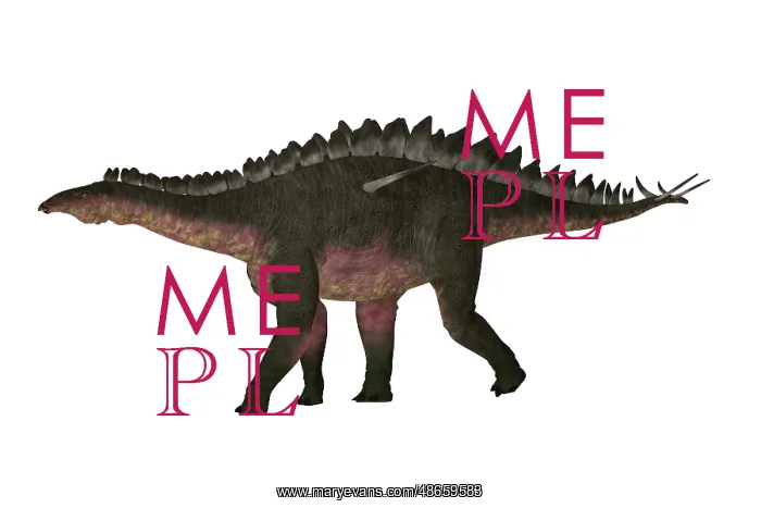 : Miragaia armored dinosaur, side view on white background : Miragaia armored dinosaur, side view on white background