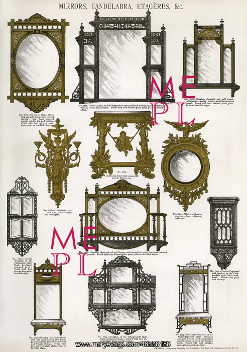 : Mirrors, candelabra, etageres, Plate 199 : Mirrors, candelabra, etageres, Plate 199