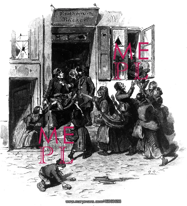 : misery / adversity, bread riot in Berlin, 1847 : misery / adversity, bread riot in Berlin, 1847