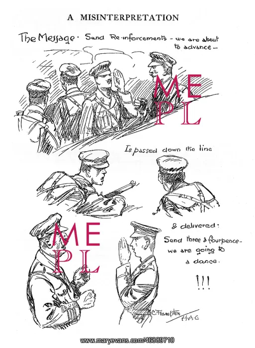 : A Misinterpretation by C. Frampton, WW1 cartoon : A Misinterpretation by C. Frampton, WW1 cartoon