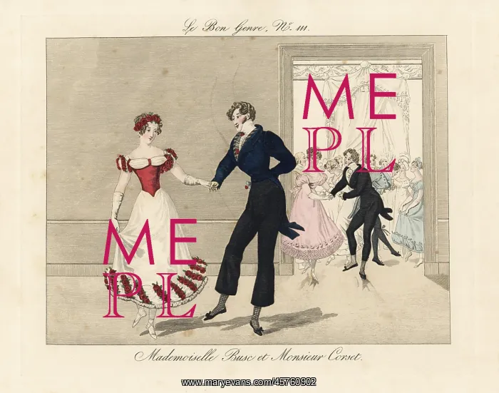 : Miss Busk and Mr Corset at a dance party : Miss Busk and Mr Corset at a dance party