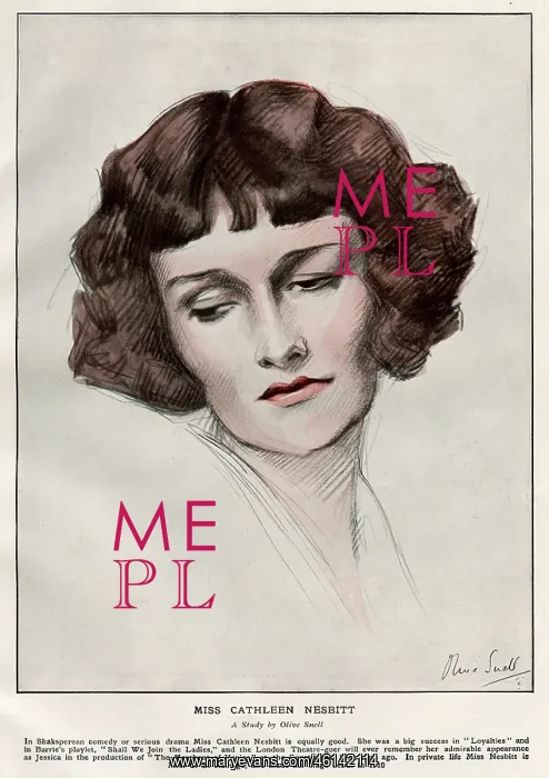 : Miss Cathleen Nesbitt, A study by Olive Snell : Miss Cathleen Nesbitt, A study by Olive Snell