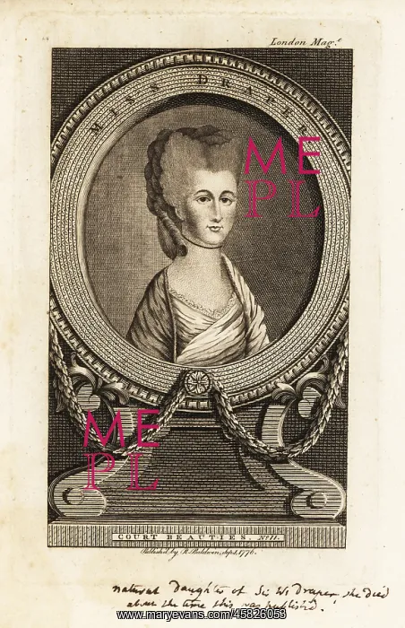 : Miss Draper, daughter of Lt. General Sir William : Miss Draper, daughter of Lt. General Sir William