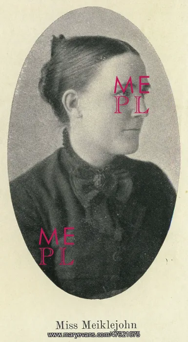 : Miss Elizabeth Meiklejohn : Miss Elizabeth Meiklejohn