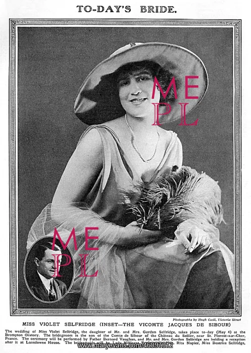 : Miss Violet Selfridge & Vicomte Jacques de Sibour : Miss Violet Selfridge & Vicomte Jacques de Sibour