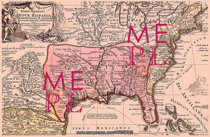 : Missisippi River Map, 1723 : Missisippi River Map, 1723