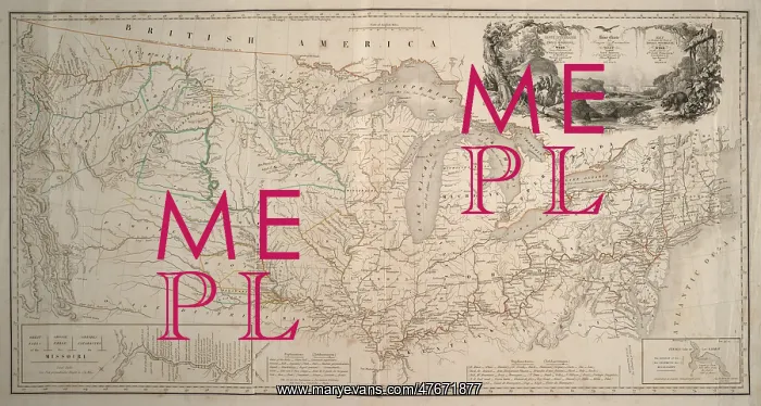 : Missouri River Expedition Map, 1830s : Missouri River Expedition Map, 1830s