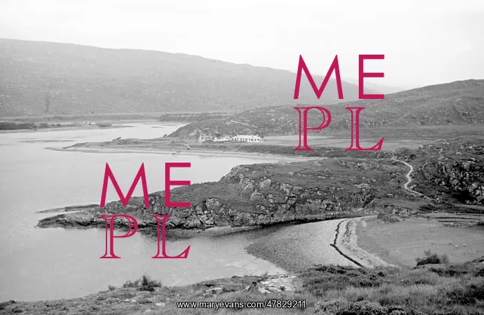 : Misty hills and beaches on a sea loch : Misty hills and beaches on a sea loch