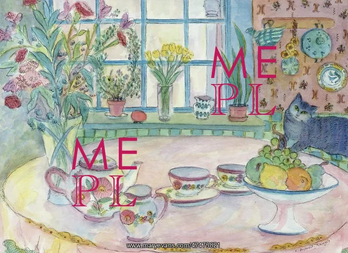 : Mistys Teatime ' cat jumping onto table : Mistys Teatime ' cat jumping onto table