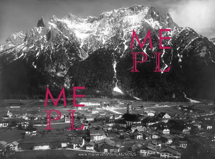 : Mittenwald with Northern Karwendel Range, 1922 : Mittenwald with Northern Karwendel Range, 1922