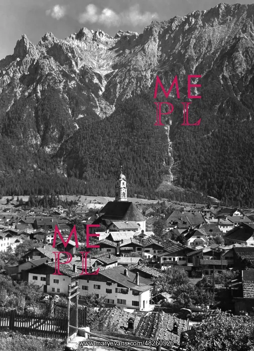 : Mittenwald with Northern Karwendel Range, 1938 : Mittenwald with Northern Karwendel Range, 1938