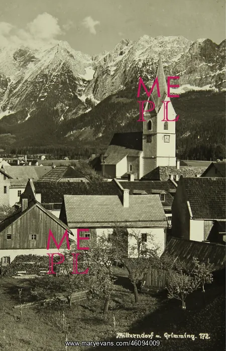 : Mitterndorf with Grimming. About 1955. Photograph : Mitterndorf with Grimming. About 1955. Photograph