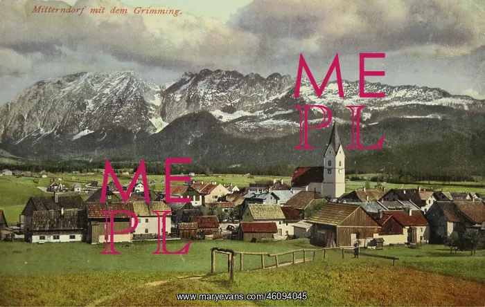 : Mitterndorf with Grimming (Styria). 1909. Photochrom : Mitterndorf with Grimming (Styria). 1909. Photochrom