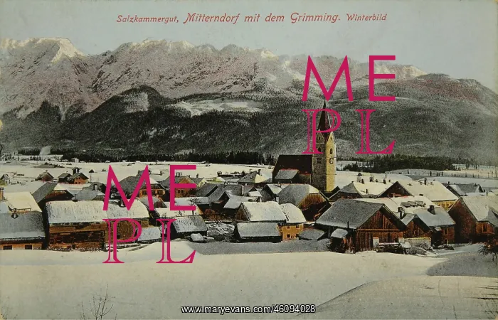 : Mitterndorf with the Grimming. Winter picture : Mitterndorf with the Grimming. Winter picture