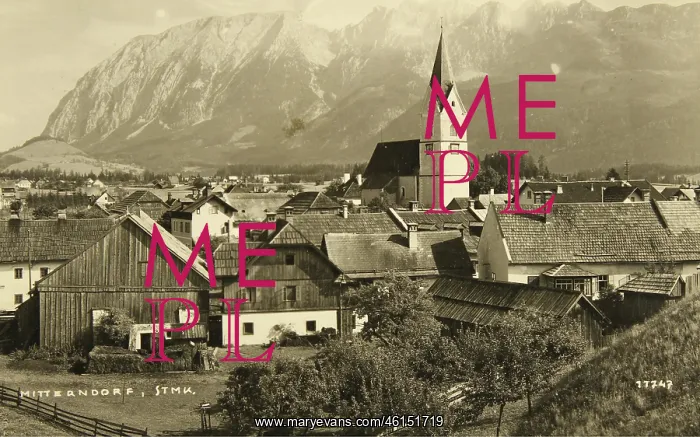 : Mitterndorf in Styria. 1959. Photograph and : Mitterndorf in Styria. 1959. Photograph and
