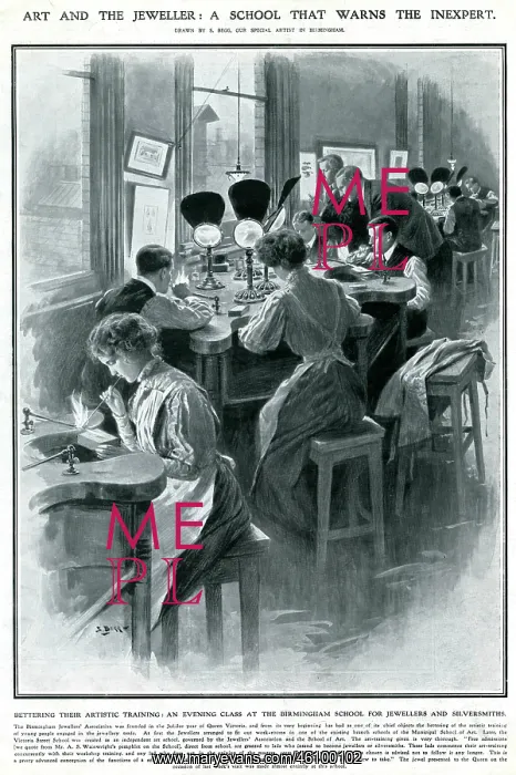 : Mixed gender evening class at an arts school 1909 : Mixed gender evening class at an arts school 1909