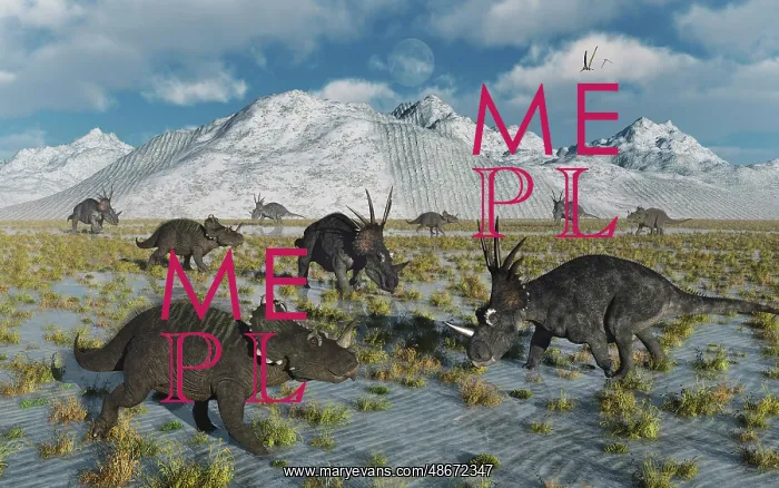 : A mixed herd of Centrosaurus and Styracosaurus dinosaurs : A mixed herd of Centrosaurus and Styracosaurus dinosaurs