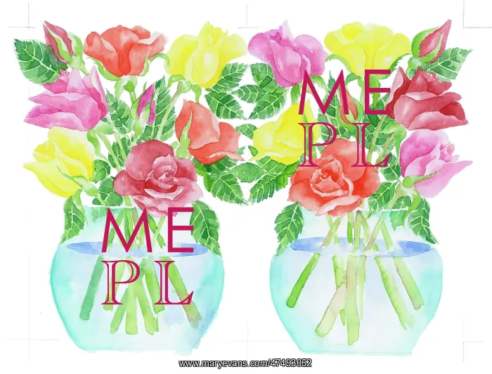 : Mixed Roses in a vase ? cut-out design : Mixed Roses in a vase ? cut-out design
